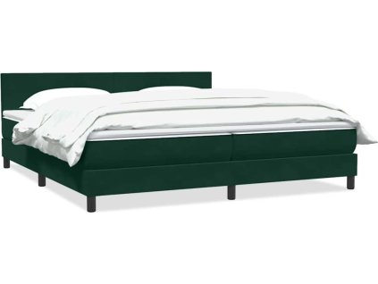 Box spring postel s matrací 180x210 cm samet [3316032] (Barva Tmavě zelená)
