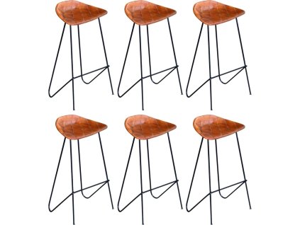 Barové židle 6 ks pravá kůže [276366] (Barva Hnědá)