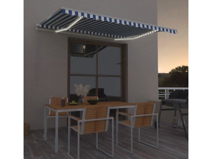 Ručně zatahovací markýza s LED 450 x 350 cm [3069005] (Barva oranžová a hnědá)