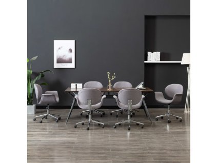 Otočné jídelní židle 6 ks umělá kůže [3054856] (Barva Černá)