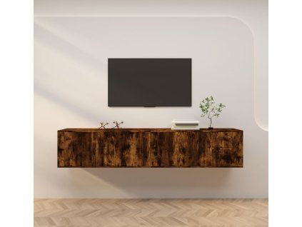 Nástěnné TV skříňky 2 ks 100 x 34,5 x 40 cm [3188367] (Barva Černá)