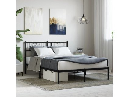 Kovový rám postele s čelem 120 x 200 cm [355461] (Barva Černá)