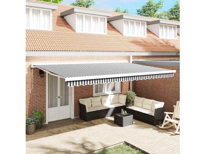 Kazetová markýza s motorem 500 x 300 cm [3216137] (Barva Antracitová a bílá)