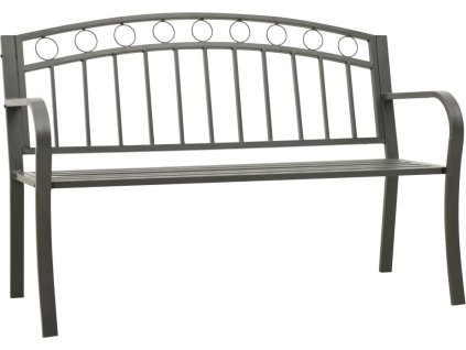 Zahradní lavice 120 cm ocel [319586] (Barva Šedá)