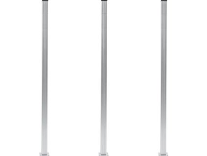 Plotové sloupky 3 ks tmavě šedé 185 cm hliník [49077] (Barva Stříbrná)