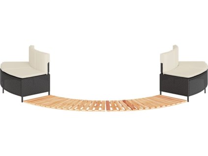 Obruba k vířivce polyratan a masivní akáciové dřevo [3270635] (Barva Černá)