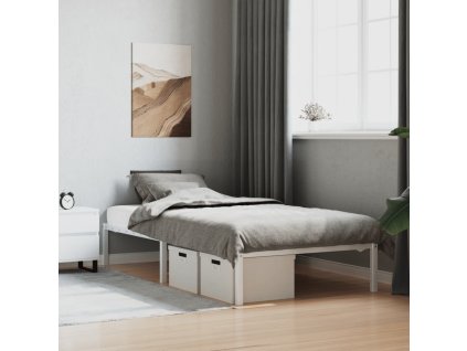 Kovový rám postele 100 x 190 cm [373667] (Barva Bílá)