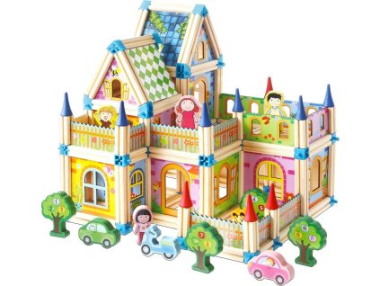 Stavebnice 2Kids Toys Dřevěná, Zámek barevný [6003010]