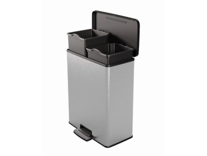 Odpadkový koš Curver Deco Bin Duo 26 l + 26 l stříbrný, poškozený obal [6109771]