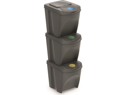 Odpadkový koš Prosperplast SORTIBOX 3 x 25 l šedý [611338]
