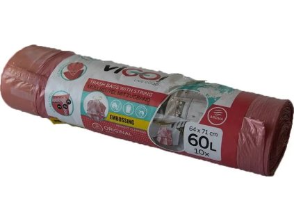 Pytel na odpad zatahovací 60 l (10 ks) 64 x 71 cm s aroma malin [6410021]