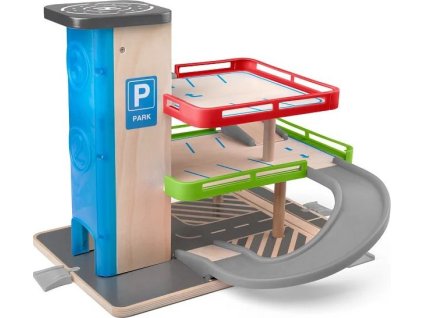 Garáž Woody s výtahem a příslušenstvím - dřevo/plast [6900456]