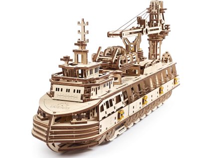 Hračka Ugears 3D dřevěné mechanické puzzle Výzkumná loď [6950378]