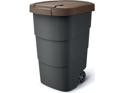 Popelnice Prosperplast Wheeler 90 l antracit s hnědým víkem [611390]