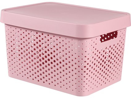Box Curver Infinity Dots 17L s víkem růžový [610915]