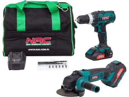 Sada nářadí NAC aku šroubovák + úhlová bruska CDB-AGE-LI-20V [6372222]