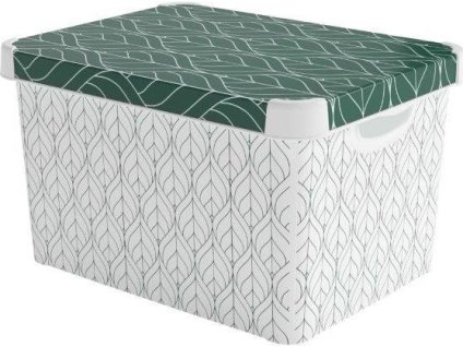 Box Curver Deco Stockholm L zelené lístky [612512]