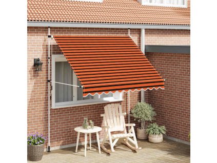 Ručně zatahovací markýza 250 cm [145837] (Barva oranžová a hnědá)