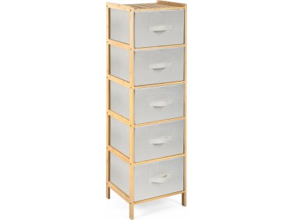 Bambusový regál G21 s 5 košíky, béžový  [63555221]