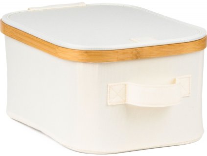Úložný box G21 24 x 30 x 15 cm, bambusový s víkem, béžový [63555302]
