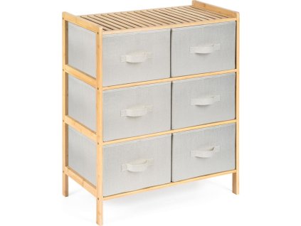 Bambusový regál G21 s 6 košíky, béžový  [63555231]