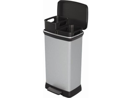 Odpadkový koš Curver Deco Bin Duo 23 l + 23 l stříbrný [610975]