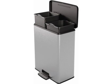 Odpadkový koš Curver Deco Bin Duo 26 l + 26 l stříbrný [610977]