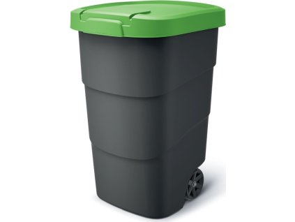 Popelnice Prosperplast Wheeler 95 l antracit se zeleným víkem [611397]