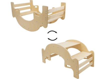 Stůl piknikový a houpačka 2v1 - přírodní [6954841]