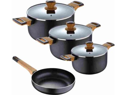 Sada nádobí BERGNER s nepřilnavým povrchem 7 ks Earth Black [6342603]