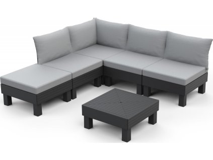 Zahradní nábytek Keter Elements 5místný modulární set grafitový  [610651]