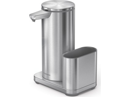 Dávkovač Simplehuman bezdotykový, mýdla – 414 ml + držák na houbičku, nerez ocel [7025542]