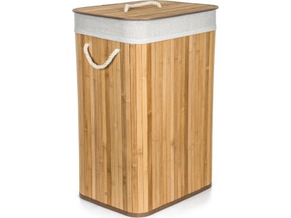 Koš na prádlo G21 72 l, bambusový s bílým košem [6355515]