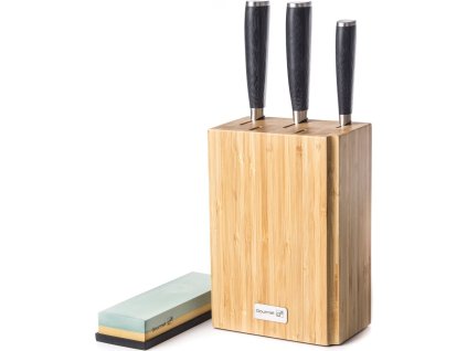 Sada nožů G21 Damascus Premium v bambusovém bloku, Box, 3 ks + brusný kámen [6002298]