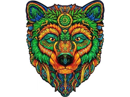 Puzzle Puzzler dřevěné, barevné - Moudrý medvěd [6950345]