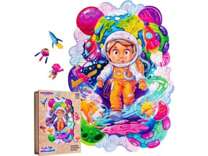 Puzzle Puzzler dřevěné, barevné - Vesmírný dobrodruh [6950347]