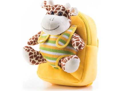 Hračka G21 Batoh s plyšovou žirafou, žlutý [60026153]