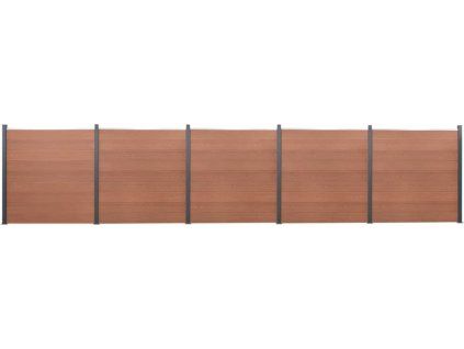 Sada plotových dílců 872 x 186 cm WPC [3211834] (Barva Hnědá)