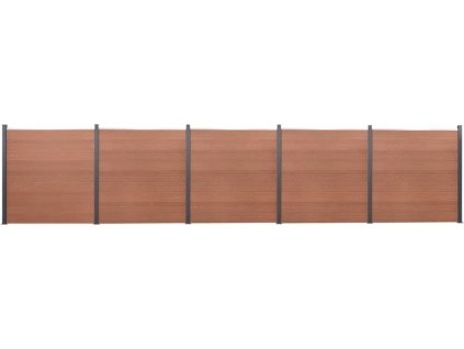 Sada plotových dílců 872 x 186 cm WPC [3211834] (Barva Hnědá)