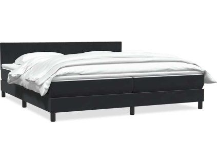 Box spring postel s matrací 180x220 cm samet [3316463] (Barva Černá)