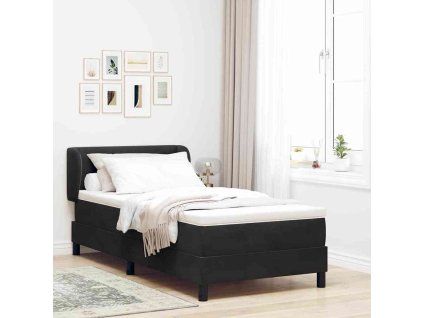 Postel s boxspringem s čelo 100 x 200 cm samet [3340378] (Barva Černá)