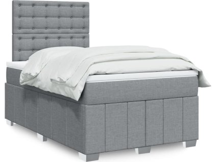 Box spring postel s matrací 120x200 cm textil [3291649] (Barva Světle šedá)