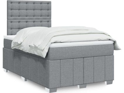 Box spring postel s matrací 120x200 cm textil [3291649] (Barva Světle šedá)