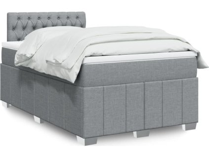 Box spring postel s matrací 120x200 cm textil [3287042] (Barva Světle šedá)
