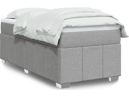 Box spring postel s matrací 90x200 cm textil [3285442] (Barva Světle šedá)