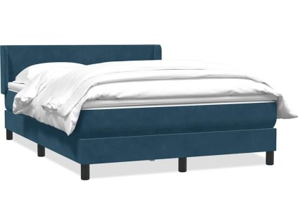 Box spring postel s matrací 140x220 cm samet [3317989] (Barva Tmavě moddrá)