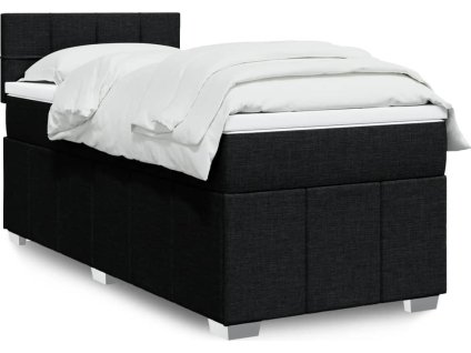 Box spring postel s matrací 90x190 cm textil [3286925] (Barva Černá)