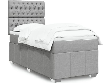 Box spring postel s matrací 90x190 cm textil [3291535] (Barva Krémová)