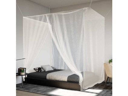 Moskytiéra na postel 156 mesh Černá 220 x 120 x 150 cm [4010054] (Barva Bílá)