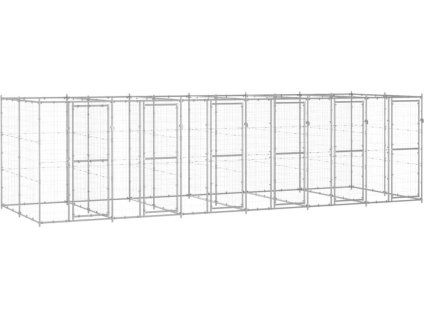 Venkovní psí kotec ocel 14,52 m² [3082264] (Barva Černá)